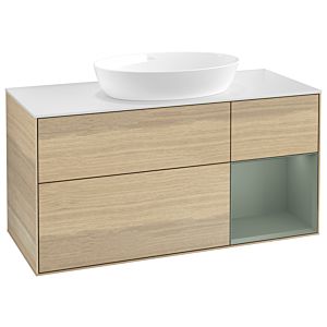 Villeroy and Boch Finion Villeroy and Boch Finion GA71GMPC 120cm, cover plate white matt, Emotion, shelves olive matt lacquer, Oak Veneer