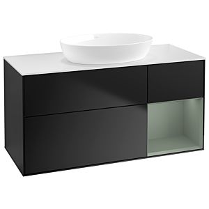 Villeroy and Boch Finion Villeroy and Boch Finion GA71GMPD 120cm, cover plate white matt, Emotion, shelves olive matt lacquer, black matt lacquer