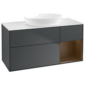 Villeroy and Boch Finion Villeroy and Boch Finion GA71GNHG 120cm, cover plate white matt, Emotion, shelves Walnut Veneer , Midnight Blue Matt Lacquer