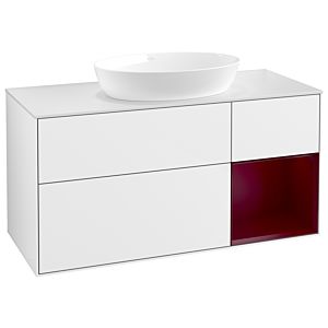Villeroy und Boch Finion Waschtischunterschrank GA71HBGF 120cm, Abdeckplatte white matt, Emotion, Regale Peony matt lacquer, Glossy white lacquer
