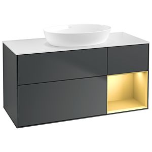 Villeroy and Boch Finion Villeroy and Boch Finion GA71HFHG 120cm, cover plate white matt, Emotion, shelves gold matt lacquer, midnight Blue Matt Lacquer