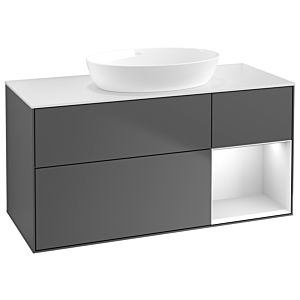 Villeroy and Boch Finion Villeroy and Boch Finion GA71MTGK 120cm, cover plate white matt, Emotion, shelves white matt lacquer, anthracite matt