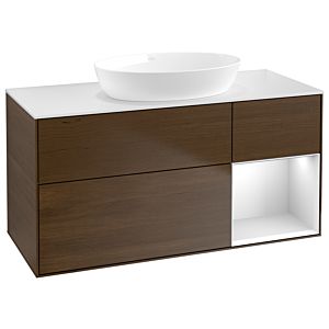 Villeroy and Boch Finion Villeroy and Boch Finion GA71MTGN 120cm, cover plate white matt, Emotion, shelves white matt lacquer, walnut veneer
