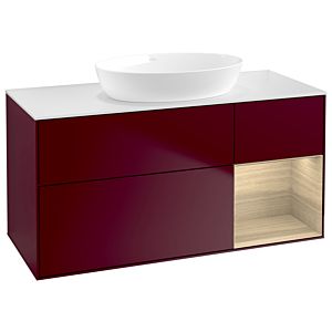 Villeroy et Boch Finion Villeroy et Boch GA71PCHB 120cm, plaque de recouvrement blanc mat, emotion, étagères Oak Veneer , Peony Matt