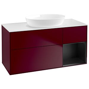 Villeroy and Boch Finion Villeroy and Boch Finion GA71PDHB 120cm, cover plate white matt, Emotion, shelves black matt lacquer, Peony Matt