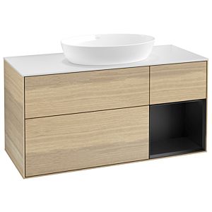 Villeroy and Boch Finion Villeroy and Boch Finion GA71PDPC 120cm, cover plate white matt, Emotion, shelves black matt lacquer, Oak Veneer