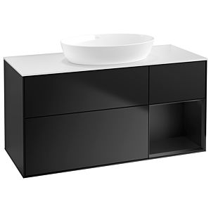 Villeroy und Boch Finion Waschtischunterschrank GA71PDPD 120cm, Abdeckplatte white matt, Emotion, Regale Black matt lacquer, Black matt lacquer