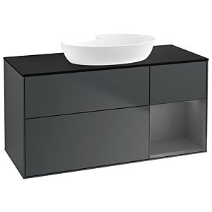 Villeroy and Boch Finion Villeroy and Boch Finion GA72GKHG 120cm, cover plate black matt, Emotion, shelves anthracite matt lacquer, midnight Blue Matt Lacquer