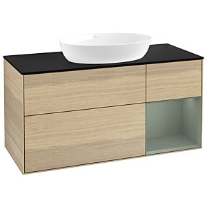 Villeroy and Boch Finion Villeroy and Boch Finion GA72GMPC 120cm, cover plate black matt, Emotion, shelves olive matt lacquer, Oak Veneer