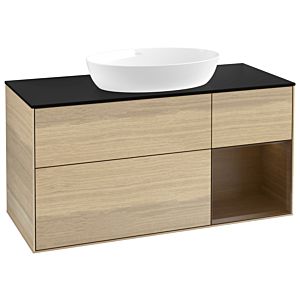 Villeroy and Boch Finion Villeroy and Boch Finion GA72GNPC 120cm, cover plate black matt, Emotion, shelves Walnut Veneer , Oak Veneer