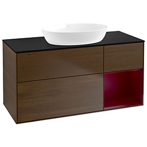 Villeroy and Boch Finion Villeroy and Boch Finion GA72HBGN 120cm, cover plate black matt, Emotion, shelves Peony matt lacquer, Peony veneer