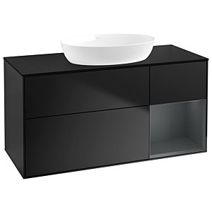 Villeroy und Boch Finion Waschtischunterschrank GA72HGPD 120cm, Abdeckplatte black matt, Emotion, Regale Midnight matt lacquer, Black matt lacquer