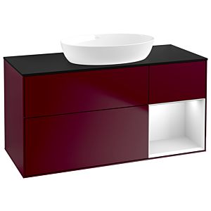 Villeroy and Boch Finion Villeroy and Boch Finion GA72MTHB 120cm, cover plate black matt, Emotion, shelves white matt lacquer, Peony Matt