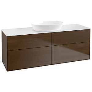 Villeroy und Boch Finion Waschtischunterschrank GA9100GN 160x60,3cm, Emotion, Abdeckplatte white matt, Walnut veneer