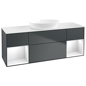 Villeroy and Boch Finion Villeroy and Boch Finion GD01GFHG 120cm, cover plate white matt, Emotion, shelves Glossy white lacquer, Midnight Blue Matt Lacquer