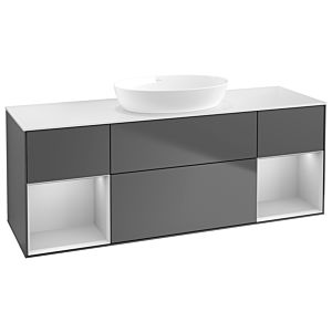 Villeroy and Boch Finion Villeroy and Boch Finion GD01GJGK 120cm, cover plate white matt, Emotion, shelves light gray matt lacquer, anthracite matt