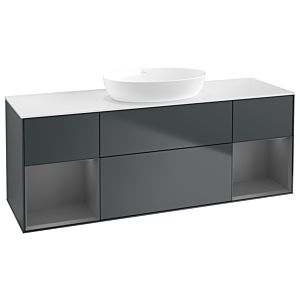 Villeroy and Boch Finion Villeroy and Boch Finion GD01GKHG 120cm, cover plate white matt, Emotion, shelves anthracite matt lacquer, midnight Blue Matt Lacquer