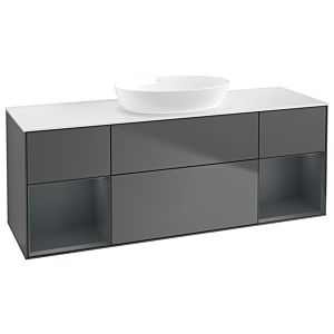 Villeroy und Boch Finion Waschtischunterschrank GD01HGGK 120cm, Abdeckplatte white matt, Emotion, Regale Midnight matt lacquer, Anthracite matt