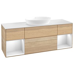 Villeroy and Boch Finion Villeroy and Boch Finion GD01MTPC 120cm, cover plate white matt, Emotion, shelves white matt lacquer, Oak Veneer