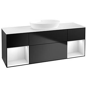 Villeroy and Boch Finion Villeroy and Boch Finion GD01MTPD 120cm, cover plate white matt, Emotion, shelves white matt lacquer, black matt lacquer
