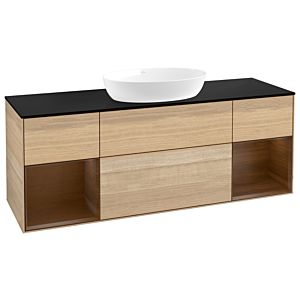 Villeroy and Boch Finion Villeroy and Boch Finion GD02GNPC 120cm, cover plate black matt, Emotion, shelves Walnut Veneer , Oak Veneer