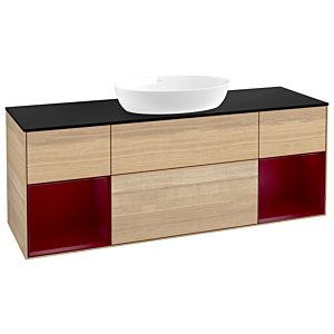 Villeroy and Boch Finion Villeroy and Boch Finion GD02HBPC 120cm, cover plate black matt, Emotion, shelves Peony matt lacquer, Oak Veneer