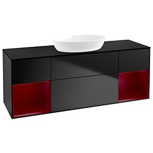 Villeroy and Boch Finion Villeroy and Boch Finion GD02HBPD 120cm, cover plate black matt, Emotion, shelves Peony matt lacquer, black matt lacquer