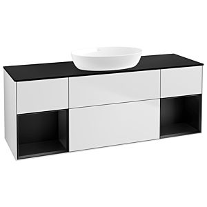 Villeroy and Boch Finion Villeroy and Boch Finion GD02PDMT 120cm, cover plate black matt, Emotion, shelves black matt lacquer, white matt lacquer