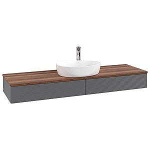 Villeroy und Boch Antao Waschtisch-Unterschrank K14152GK 160x19x50cm, Hahnlochbohrung, Waschbeckenplattenfarbe warm walnut, anthracite matt lacquer