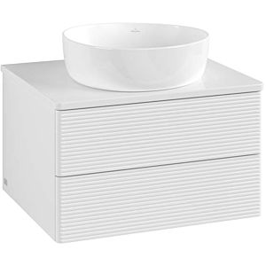 Meuble vasque Villeroy &amp; Boch Antao K18110GF 60x36x50cm, couleur du plan vasque : laque blanche brillante