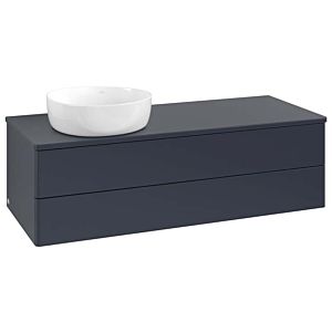 Villeroy und Boch Antao Waschtisch-Unterschrank K22010HG 120x36x50cm, Waschbeckenplattenfarbe Lack, midnight blue matt lacquer
