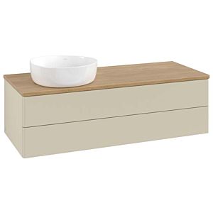 Villeroy und Boch Antao Waschtisch-Unterschrank K22011HJ 120x36x50cm, Waschbeckenplattenfarbe honey oak, silk grey matt lacquer