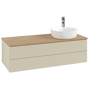 Villeroy und Boch Antao Waschtisch-Unterschrank K23151HJ 120x36x50cm, Hahnloch, Waschbeckenplattenfarbe honey oak, silk grey matt lacquer