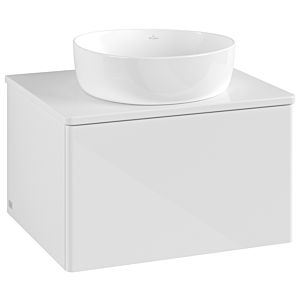 Meuble vasque Villeroy &amp; Boch Antao K29010GF 60x36x50cm, couleur du plan vasque : laque blanche brillante