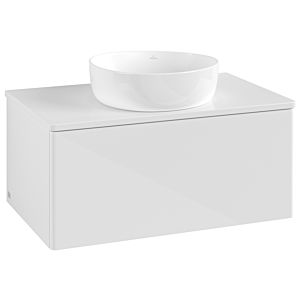Meuble vasque Villeroy &amp; Boch Antao K30010GF 80 x 36 x 50 cm, couleur du plan vasque : laque blanche brillante