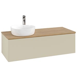 Villeroy und Boch Antao Waschtisch-Unterschrank K33051HJ 120x36x50cm, Hahnloch, Waschbeckenplattenfarbe honey oak, silk grey matt lacquer