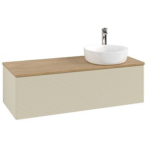 Villeroy und Boch Antao Waschtisch-Unterschrank K34151HJ 120x36x50cm, Hahnloch, Waschbeckenplattenfarbe honey oak, silk grey matt lacquer