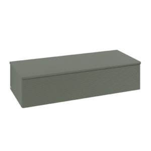 Buffet Villeroy &amp; Boch Antao K41103HL 120 x 26,8 x 50 cm, plan vasque couleur Botticino, laque mate vert feuille