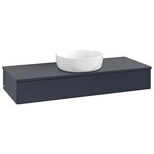 Villeroy und Boch Antao Waschtisch-Unterschrank L10010HG mit Beleuchtung, 120x19x50cm, Waschbeckenplattenfarbe Lack, midnight blue matt lacquer