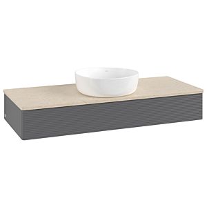 Villeroy & Boch Antao Waschtischunterschrank 1200x190x500mm L10113GK mit Beleuchtung mit Struktur FK/AP: GK/3