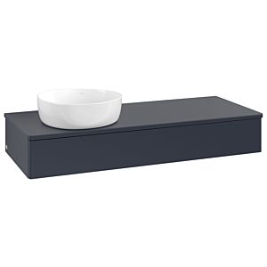 Meuble vasque Villeroy &amp; Boch Antao L11010HG avec éclairage, 120 x 19 x 50 cm, plan vasque laqué, laque mate bleu nuit