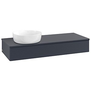 Meuble vasque Villeroy &amp; Boch Antao L11110HG avec éclairage, 120 x 19 x 50 cm, plan vasque laqué, laque mate bleu nuit
