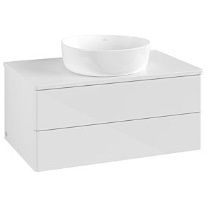 Meuble vasque Villeroy &amp; Boch Antao L19010GF 80 x 36 x 50 cm, couleur du plan vasque : laque blanche brillante