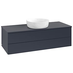 Meuble vasque Villeroy &amp; Boch Antao L21010HG avec éclairage, 120 x 36 x 50 cm, plan vasque laqué, laque mate bleu nuit