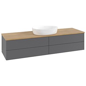 Villeroy & Boch Antao Waschtischunterschrank 1600x360x500mm L25111GK mit Beleuchtung mit Struktur FK/AP: GK/1