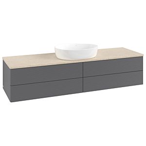 Villeroy & Boch Antao Waschtischunterschrank 1600x360x500mm L25113GK mit Beleuchtung mit Struktur FK/AP: GK/3
