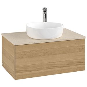 Villeroy und Boch Antao Waschtisch-Unterschrank L30053HN 80x36x50cm, Hahnloch, Waschbeckenplattenfarbe botticino, honey oak