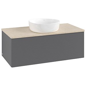 Villeroy & Boch Antao Waschtischunterschrank 1000x360x500mm L31113GK mit Beleuchtung mit Struktur FK/AP: GK/3