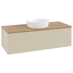 Meuble vasque Villeroy &amp; Boch Antao L32111HJ avec éclairage, 120 x 36 x 50 cm, plan vasque couleur chêne miel, laque mate gris soie