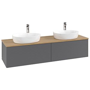 Villeroy & Boch Antao Waschtischunterschrank 1600x360x500mm L39151GK mit Beleuchtung mit Struktur FK/AP: GK/1